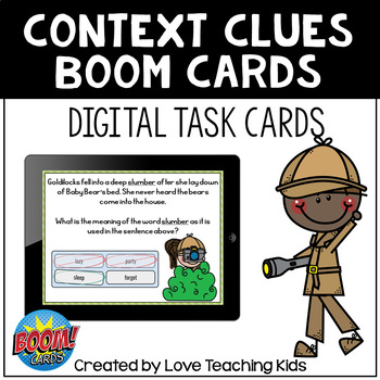 Preview of Context Clues Boom Cards Digital Task Cards for Distance Learning