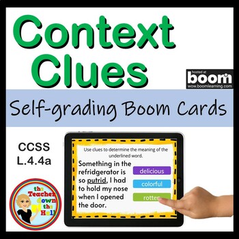 Preview of Context Clues Boom Cards I Self-Checking Vocabulary Activity