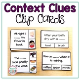 Distance Learning Context Clues Clip Cards: 2 Levels (Read