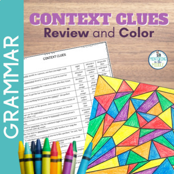 Preview of Context Clues Color by Number ELA Activity - 6th grade & Middle School Low Prep