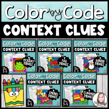 Preview of Context Clues Color by Number Mega Bundle