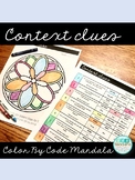 Context Clues Color by Number/Code Mandalas Vocabulary Practice