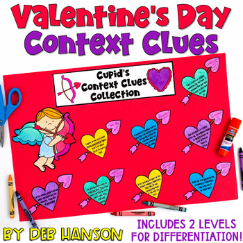 Preview of Context Clues Worksheets and Valentine's Day Craftivity