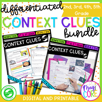 Preview of Context Clues Differentiated Reading Comprehension Passages and Questions Bundle