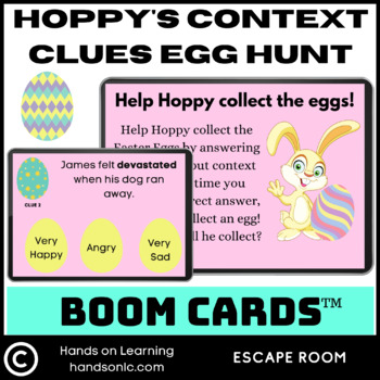 Preview of Context Clues Easter Egg Hunt Escape Room Boom Cards