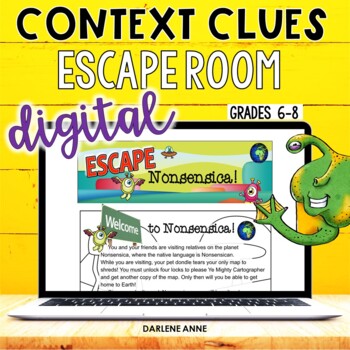 Escape Rooms for Kids Context Clues Reading Passages and 