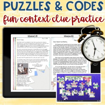 Escape Rooms for Kids Context Clues Reading Passages and 