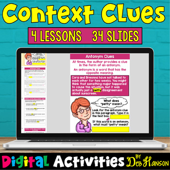 Preview of Context Clues: Four Digital Lessons Compatible with Google Slides