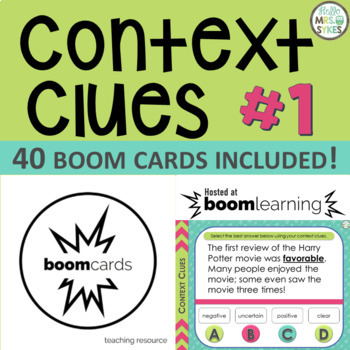 Preview of Context Clues Game #1 ~ Boom Cards Activity 2nd 3rd 4th