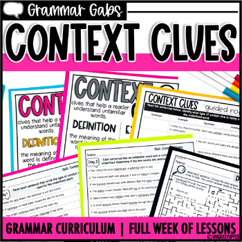 Preview of Context Clues - Grammar Worksheets, Activities, and Anchor Charts