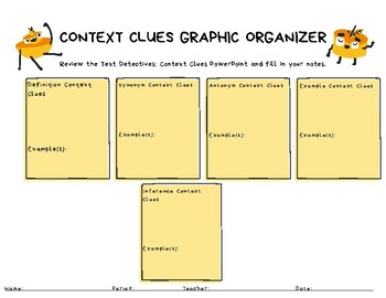 Preview of Context Clues Graphic Organizer