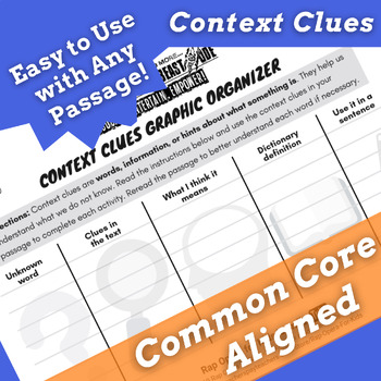 Preview of Context Clues Graphic Organizer with Visuals for 5th and 6th Grade