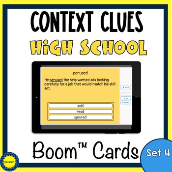 Preview of Context Clues | High School | Boom™ Cards | Set 4 (of 6)