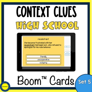 Preview of Context Clues | High School | Boom™ Cards | Set 5 (of 6)