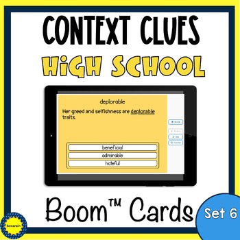 Preview of Context Clues | High School | Boom™ Cards | Set 6 (of 6)