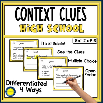 Preview of Context Clues | High School | Differentiated | Task Cards Set 2 (of 6)