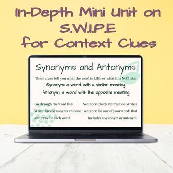 Preview of Teaching Context Clues with the S.W.I.P.E. Method Full Mini Unit