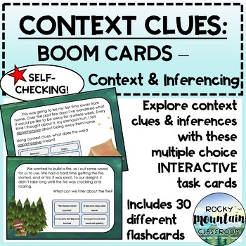 Preview of Context Clues and Inferencing: CAMPING Theme (Boom Cards)