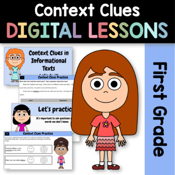 Preview of Context Clues Informational Texts 1st Grade Google Slides | Guided Reading
