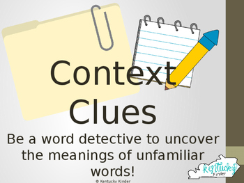Context Clues Interactive! by Kentucky Kinder | Teachers Pay Teachers
