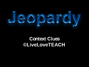 Preview of Context Clues Jeopardy