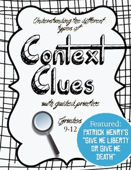 Preview of Context Clues: Knowing the different types. Patrick Henry featured