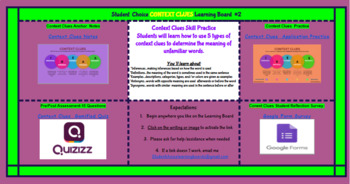Preview of Context Clues Learning Board