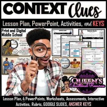 Preview of Context Clues Lesson, PowerPoints, and Activities, Context Clues Worksheets