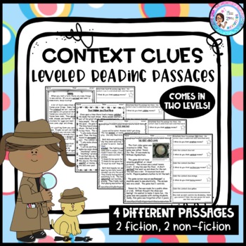 Preview of Context Clues Leveled Reading Passages