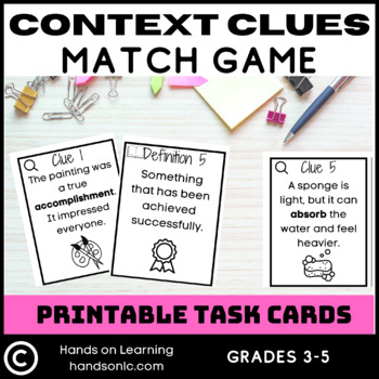 Preview of Context Clues Match Game