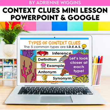 Preview of Context Clues Mini Lesson (Google Classroom & PPT) Distance Learning