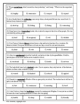 Context Clues Multiple-Choice Worksheets (6 total) by Reincke's