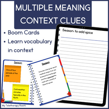 Preview of Context Clues & Multiple Meaning Words (Boom Card Lesson)