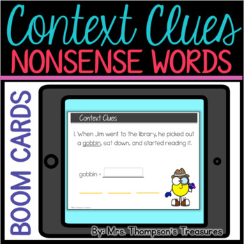 Preview of Context Clues Nonsense Words BOOM CARDS - Distance Learning