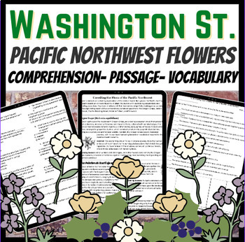 Preview of Context Clues Pacific NW Native Flowers Passage w/ Vocab.  Washington State
