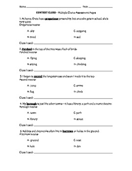 Context Clues Pack: Lesson Plan, Song, Overhead Pages, Worksheets