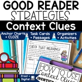 Context Clues Task Cards Anchor Chart Worksheets Practice 
