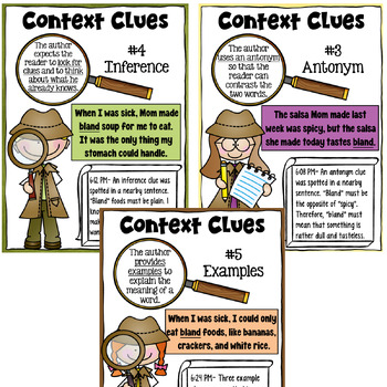 Context Clues Posters and Interactive Notebook Activity (2nd and 3rd grade)