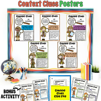 Preview of Context Clues Posters and Interactive Notebook Activity for 2nd and 3rd grade