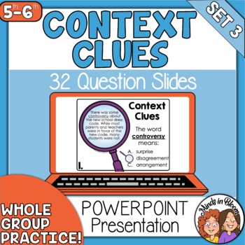 Preview of Context Clues PowerPoint  Grades 5th - 6th