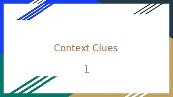 Preview of Context Clues Powerpoints Multiple Choice Powerpoint 1 (Grade 5-6)