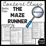 Context Clues Practice Worksheet #1 Maze Runner for Middle School