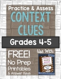 Context Clues Practice & Assess: FREE No Prep Printables f