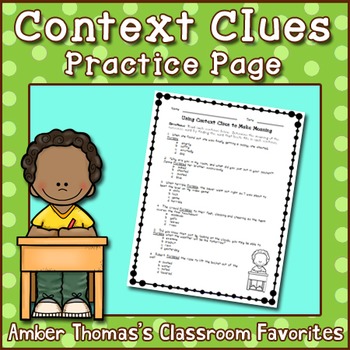 Preview of Context Clues Printable Distance Learning or Homework Page