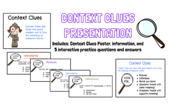 Preview of Context Clues Presentation - Introduction to Finding Context Clues