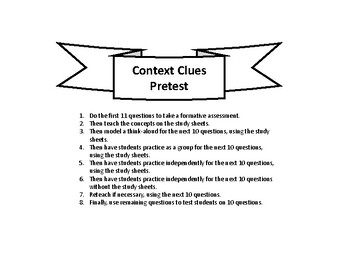 Preview of Context Clues Pretest Practice Practice Practice Posttest