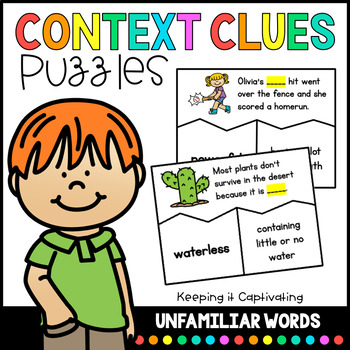 Preview of Context Clues Puzzles {Unfamiliar Words}