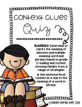 Preview of Context Clues [Quiz/ Assessment]