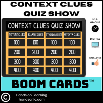 Preview of Context Clues Quiz Show Boom Cards