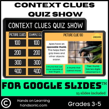 Preview of Context Clues Quiz Show for Google Slides
